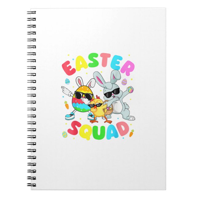 Groovy Rolig Kanin Ägg Chick Påsk Squad Dag Män Anteckningsbok (Framsidan)