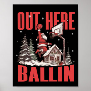 Groovy Rolig Tomte Här Utanför Skämtar Jul Poster