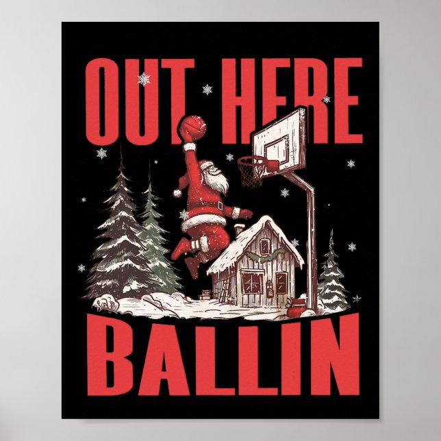 Groovy Rolig Tomte Här Utanför Skämtar Jul Poster (Framsidan)