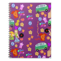 Groovy Roligt Hippie Lila Mönster Art