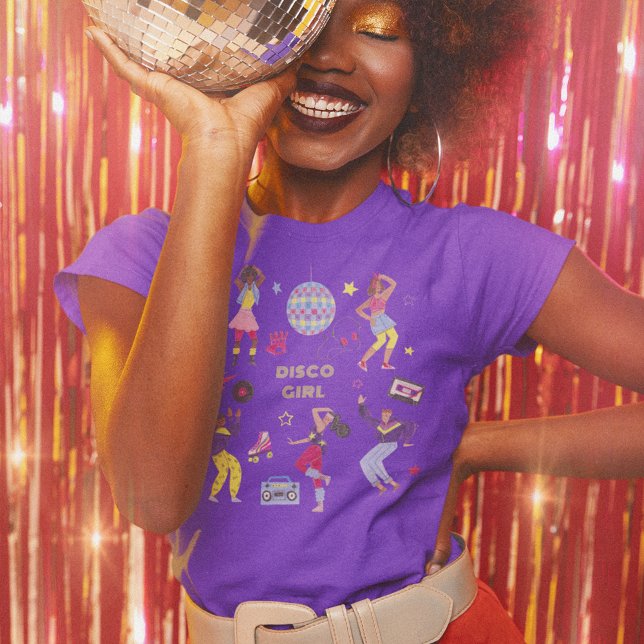Groovy Roller Disco Lila Party Millennial Retro T Shirt (Retro disco party millennial girl)