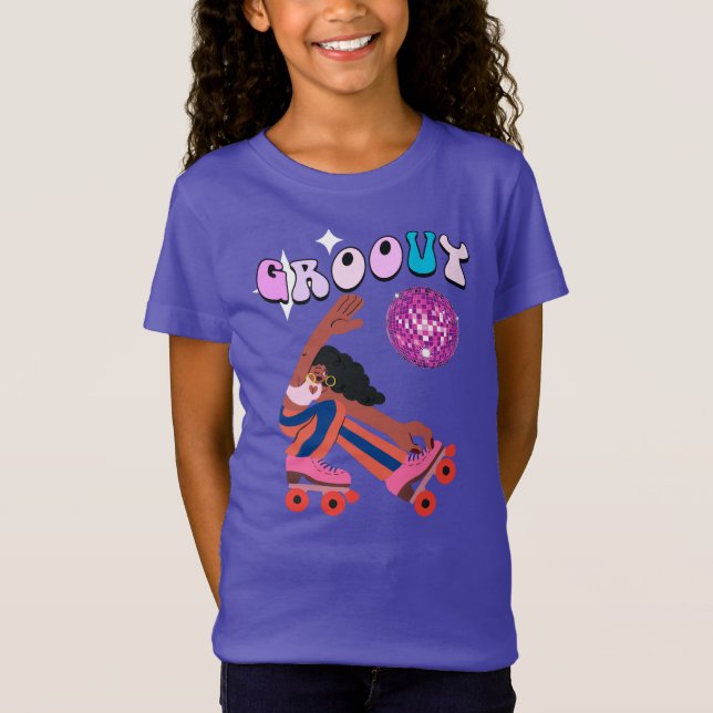 Groovy Roller Skater T Shirt (Framsida)