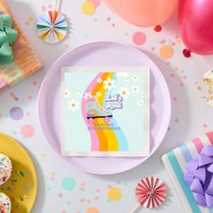 Groovy Rollerskating Retro Rainbow Birthday Pappersservett