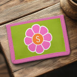 Groovy Rosa Daisy med Anpassningsbar Orange Monogr<br><div class="desc">En söt design med en trendig Vår-blomma och ett djärvt sätt att visning dina monogram.</div>
