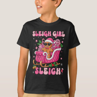 Groovy Rosa Gingerbröd Sleigh Coquette Bow Kristus T Shirt