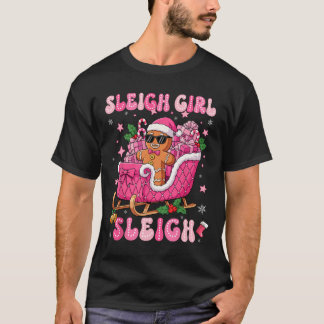 Groovy Rosa Gingerbröd Sleigh Coquette Bow Kristus T Shirt