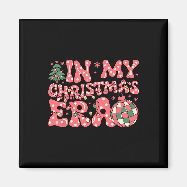 Groovy Rosa I Min Jul Era Glad Och Ljus W Magnet (Framsidan)