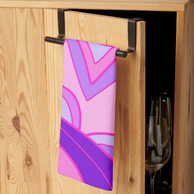 Groovy Rosa Kökshandduk (Thirds Fold)