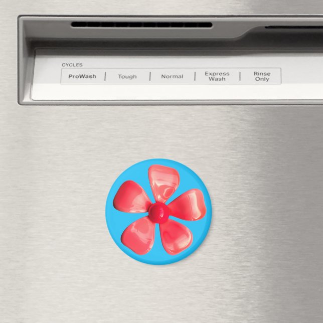 Groovy Rosa MOD Hippie Daisy Flower Power Blommigt Magnet (In Situ (Dishwasher))