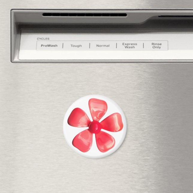 Groovy Rosa MOD Hippie Daisy Flower Power Blommigt Magnet (In Situ (Dishwasher))