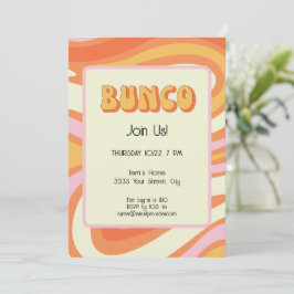 Groovy Rosa och Orange Bunco Inbjudningar