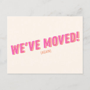 Groovy Rosa Vi har flyttat New Flytta Announation Vykort