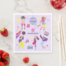 Groovy Rullskridsko Disco Party Retro 80-tal Disco Pappersservett