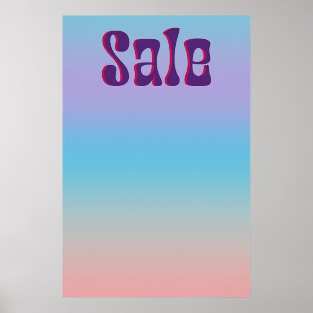 Groovy Sale Sign Iridescent Gradient Retro Stil Poster (Framsidan)