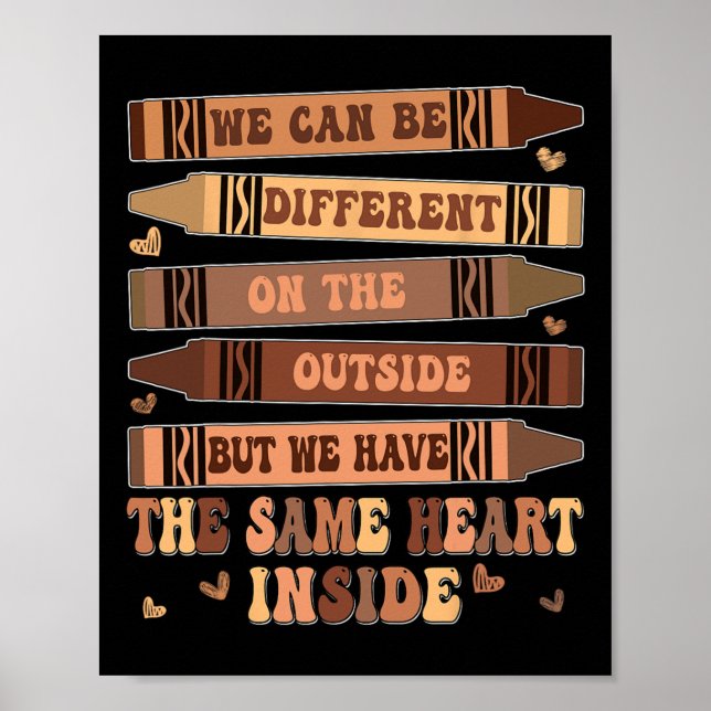 Groovy same Heart Inside Black History Månad Manar Poster (Framsidan)