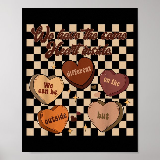 Groovy samma hjärta inuti juneteenth svart histori poster (Framsidan)