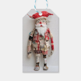 Groovy Santa Doll Fiber Art Sewing Quilting Crafty Presentetikett