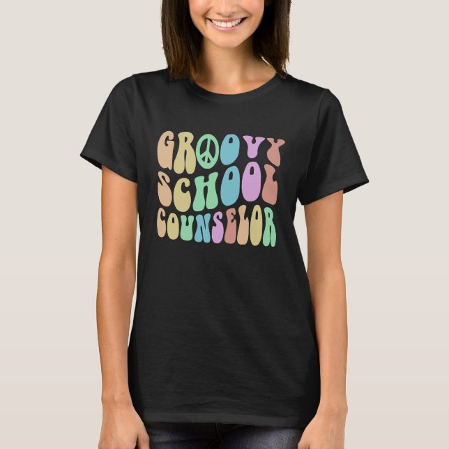 GROOVY SCHOOL COUNSELOR Squad College Guidance Cou T Shirt (Framsida)