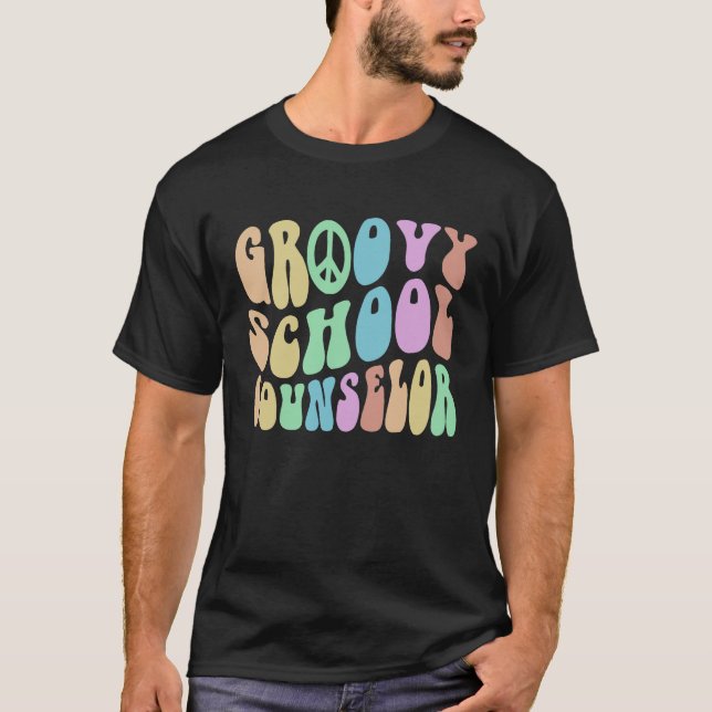 GROOVY SCHOOL COUNSELOR Squad College Guidance Cou T Shirt (Framsida)