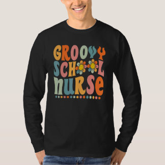 Groovy School Nurse Colorful Daisy back to school T Shirt
