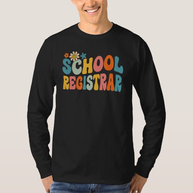 Groovy School Registrar Back To School 2023 Kids S T Shirt (Framsida)