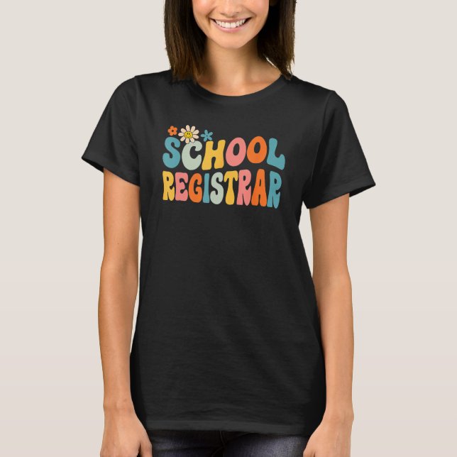 Groovy School Registrar Back To School 2023 Kids S T Shirt (Framsida)