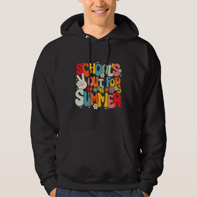 Groovy School s Out For Summer Graduation Teacher  Hoodie (Framsida)