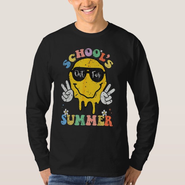 Groovy School s Out For Summer Graduation Teacher  T Shirt (Framsida)