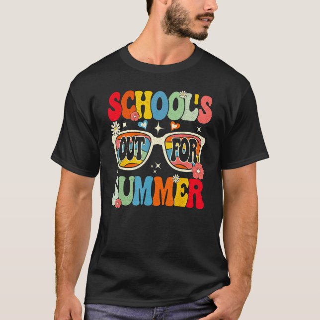 Groovy School s Out For Summer T Shirt (Framsida)