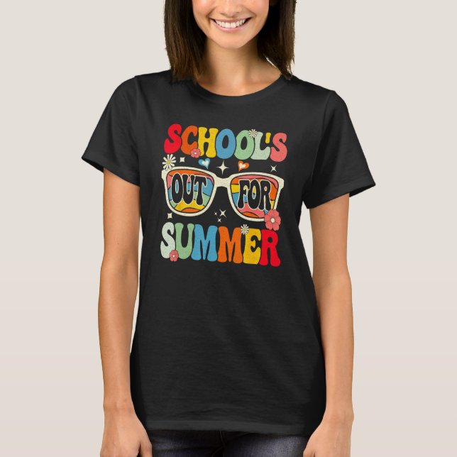 Groovy School s Out For Summer T Shirt (Framsida)