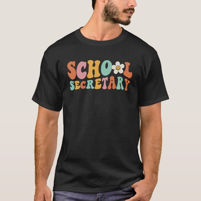 Groovy School Secretary Administrative Assistant O T Shirt (Framsida)
