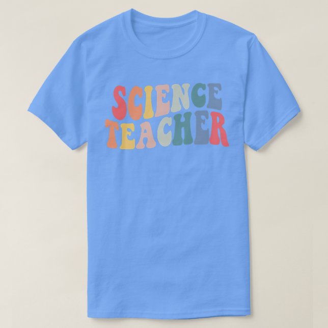 Groovy Science Teacher Pocket Teacher tillbaka til T Shirt (Design framsida)