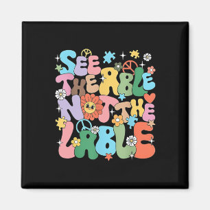 Groovy Se Den Kapabla Inte Etiketten Autism Medvet Magnet
