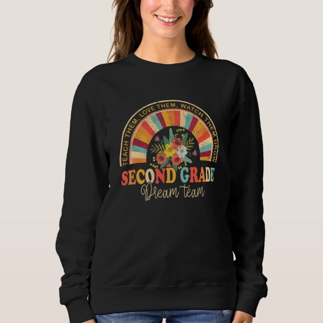 Groovy Second Grade Vibes Team Retro Back To Schoo T Shirt (Framsida)