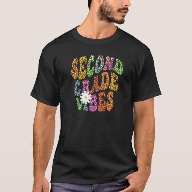 Groovy SECOND KLASS VIBES Lacher Leopard Skriv ut  T Shirt (Framsida)
