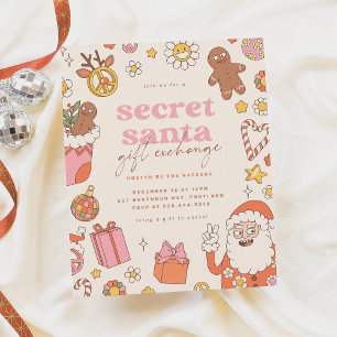 Groovy Secret Santa Retro jul budget Party