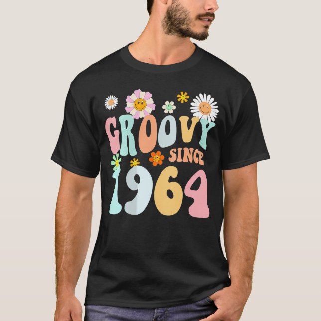 Groovy sedan 1964 Hippie Flower 58:e födelsedagen  T Shirt (Framsida)