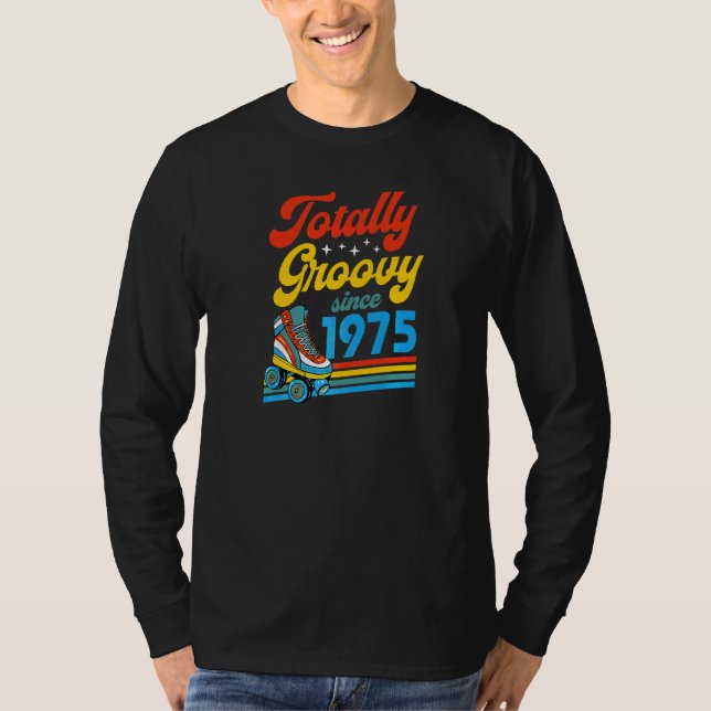 Groovy sedan 1975 Retro Roller Skate Birth T Shirt (Framsida)