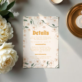 Groovy Senaps Blommig Bröllopsinformation Tilläggskort
