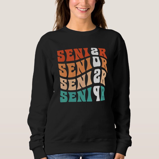 Groovy Senior 2029 Graduation  My Last First Day S T Shirt (Framsida)