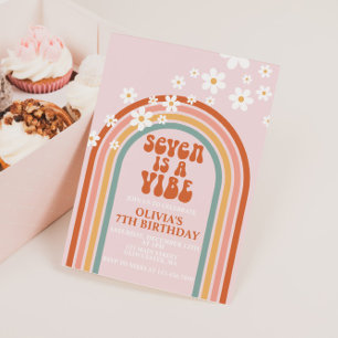 Groovy Seven är en regnbåge för daisyn Vibe 7:E Inbjudningar