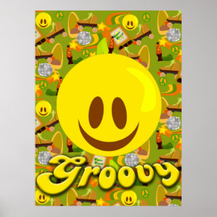 Groovy Seventiesmönster Poster