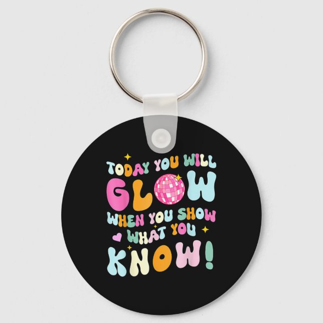 Groovy Show What you Know Test Day Teacher Nyckelring (Framsida)