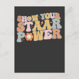 Groovy Show Your STAAR Power Test Day Inbjudan Vykort