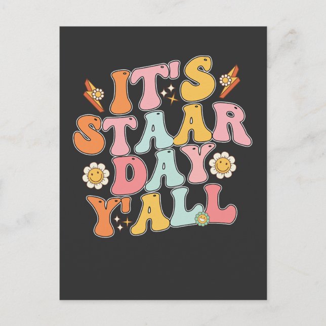 Groovy sin testdag på statardagen inbjudan vykort (Framsida)