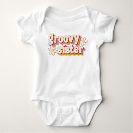 Groovy Sister Baby Bodykostym | Retro-Daisy, blomm T Shirt
