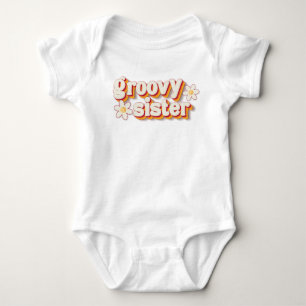 Groovy Sister Babyblus   Retro Daisy Blomma P T Shirt
