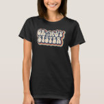 Groovy Sister New Sister Gravid Reveal Birthday T Shirt<br><div class="desc">Födelsedagsfest för att visa ny Gravid för syster.</div>