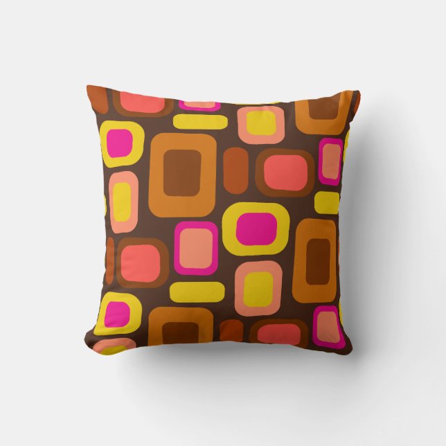Groovy Sjuttio-Tals Retro Lounge Revival Kudde (Framsida)