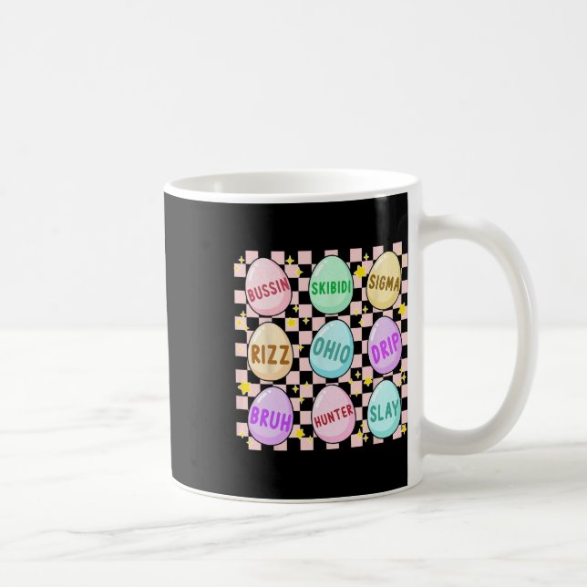 Groovy Skibidi Påskägg Funny Rizz Meme Påsk H Kaffemugg (Höger)